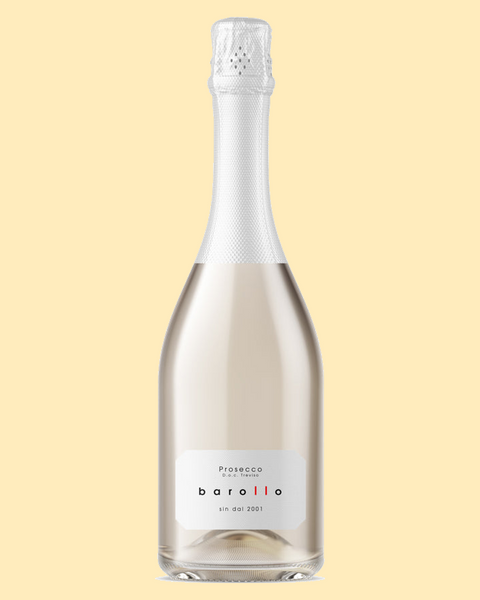 Cantina Barollo Prosecco Millesimato Brut DOC Treviso sobre fondo crema Vinofy