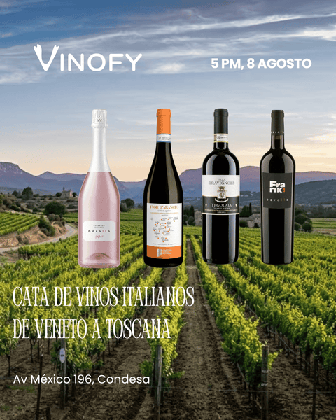 Cata de vinos italianos De Veneto a Toscana — cuatro vinos